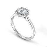 Ayana Round Brilliant Halo Engagement ring in Platinum - HEERA DIAMONDS