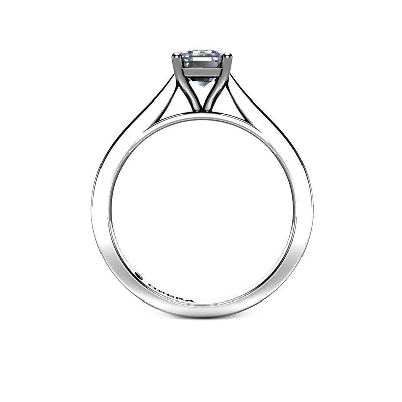 Bella Emerald Cut Solitaire Engagement Ring in Platinum - HEERA DIAMONDS