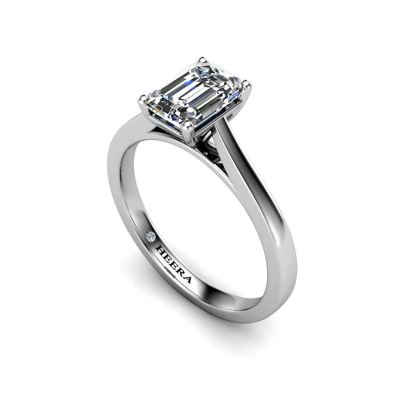 Bella Emerald Cut Solitaire Engagement Ring in Platinum - HEERA DIAMONDS