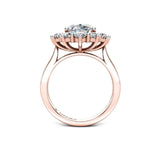 Carola Oval Cut Engagement Ring with Flower Halo in Rose Gold - HEERA DIAMONDS