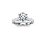 Cassia Round Brilliant 6 Claw Solitaire Engagement Ring in Platinum - HEERA DIAMONDS