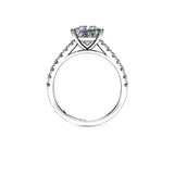 Corinna Princess Cut Engagement Ring with Diamond Shoulders in Platinum - HEERA DIAMONDS