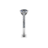 Corinna Princess Cut Engagement Ring with Diamond Shoulders in Platinum - HEERA DIAMONDS