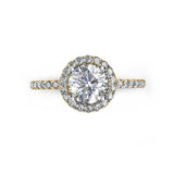 Dalia Round Brilliant Halo Engagement Ring in Yellow Gold - HEERA DIAMONDS