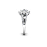 Decima Oval Cut Halo Engagement Ring in Platinum - HEERA DIAMONDS
