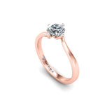 Derora Round Brilliant Solitaire Engagement Ring in Rose Gold - HEERA DIAMONDS