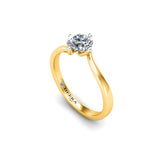 Derora Round Brilliant Solitaire Engagement Ring in Yellow Gold - HEERA DIAMONDS