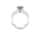 Elvina Princess Cut Engagement Ring with Diamond Shoulders in Platinum - HEERA DIAMONDS