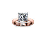 Elysia Princess Cut Solitaire Engagement Ring in Rose Gold - HEERA DIAMONDS