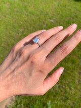 Emerald Cut Engagement Ring with Diamond Shoulders in Platinum - HEERA DIAMONDS