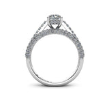 Emerald Cut Pave Solitaire Engagement Ring in Platinum - HEERA DIAMONDS