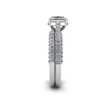 Emerald Cut Pave Solitaire Engagement Ring in Platinum - HEERA DIAMONDS