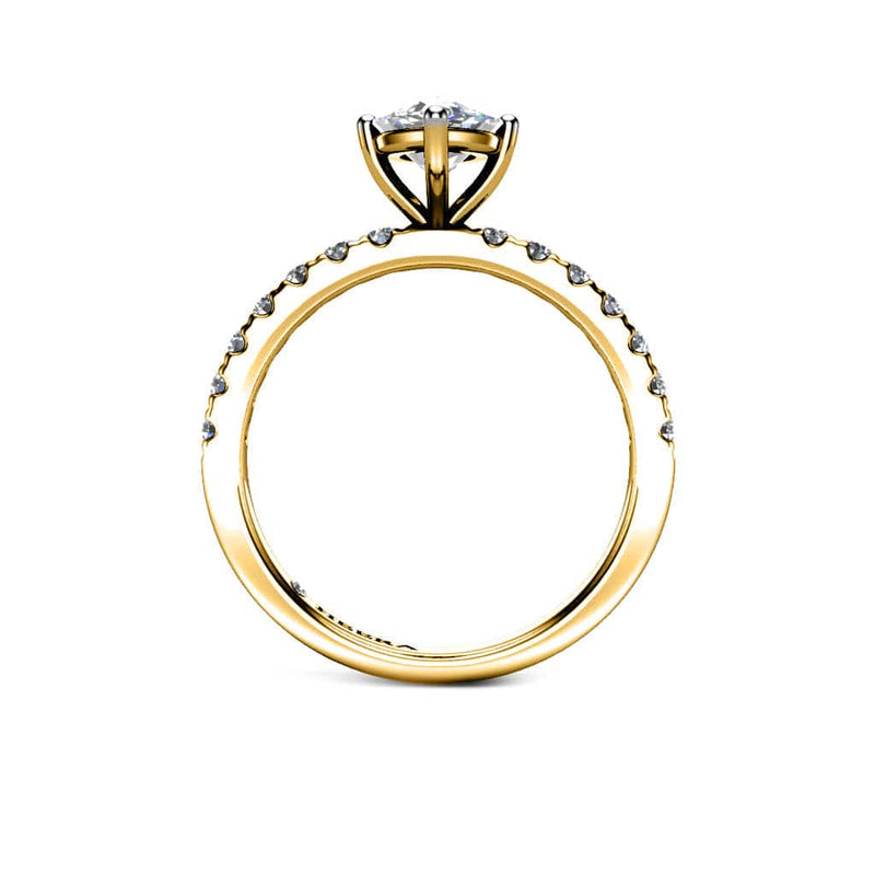 Laveela Marquise Cut Engagement Ring with Diamond Shoulders in Yellow Gold - HEERA DIAMONDS