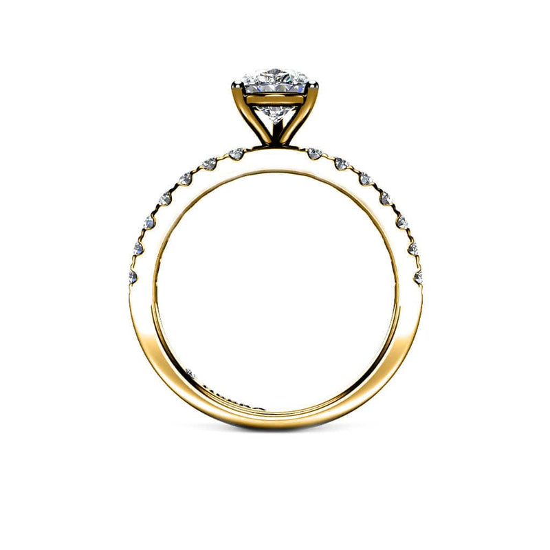 Laveela Pear Cut Engagement Ring with Diamond Shoulders in Yellow Gold - HEERA DIAMONDS