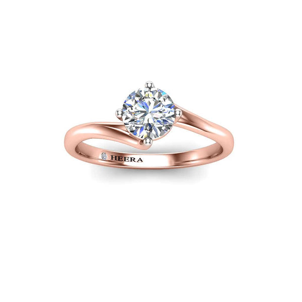 Lavera Round Brilliant Solitaire Engagement Ring in Rose Gold - HEERA DIAMONDS