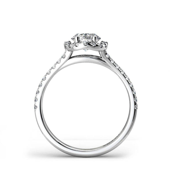 Lavina Oval Cut Engagement Ring with Split Shoulders in Platinum - HEERA DIAMONDS