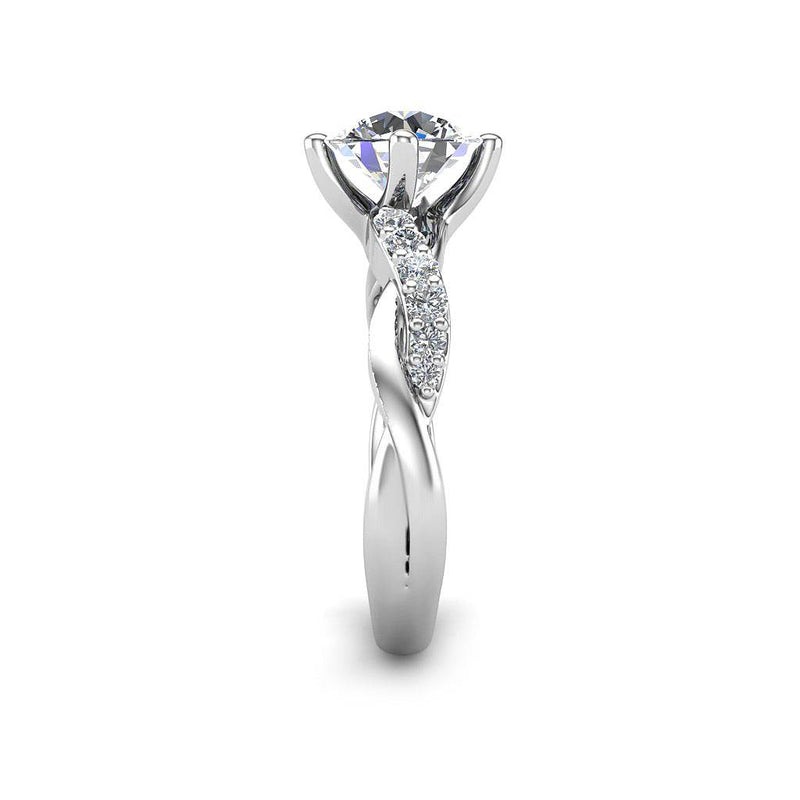 Marilla Round Brilliant Diamond Engagement Ring in Platinum - HEERA DIAMONDS