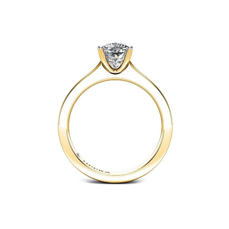 Nora Cushion Cut Diamond Solitaire Engagement Ring in Yellow Gold - HEERA DIAMONDS