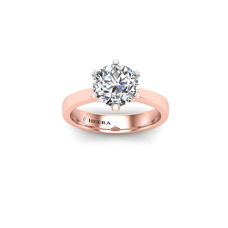 Ornella Round Brilliant Solitaire Engagement Ring in Rose Gold - HEERA DIAMONDS