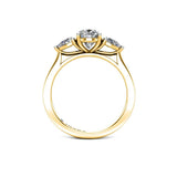 Oval Cut Trilogy Engagement Ring in 18ct Yellow Gold Gloria - HEERA DIAMONDS