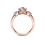 Pear Shape Trilogy Engagement Ring in 18ct Rose Gold - HEERA DIAMONDS