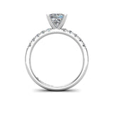 Princess Cut Engagement Ring II with Diamond Shoulders in Platinum - HEERA DIAMONDS