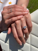 Princess Cut Engagement Ring with Diamond Shoulders in Platinum - HEERA DIAMONDS