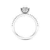 Round Brilliant Engagement Ring with Fine Diamond Shoulders in Platinum - HEERA DIAMONDS