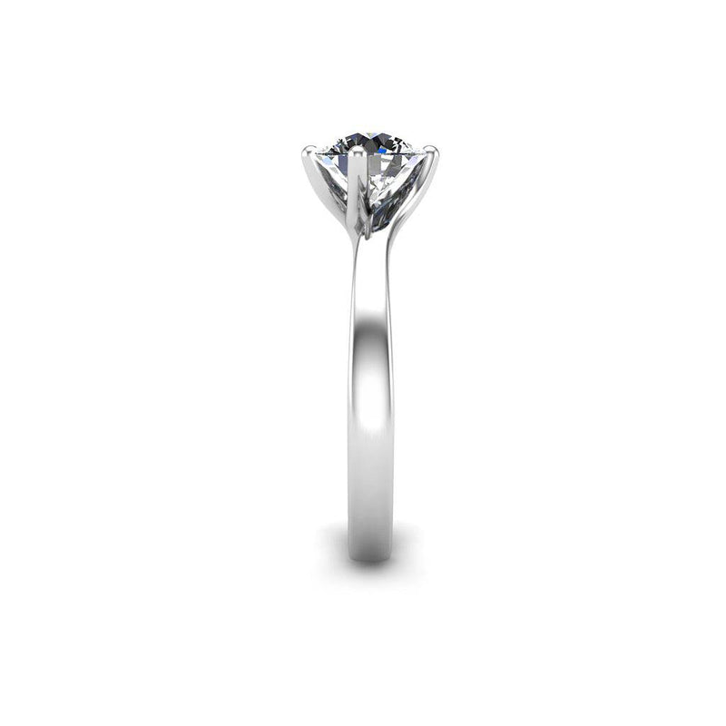 Salva Round Brilliant Crossover Solitaire Engagement Ring in Platinum - HEERA DIAMONDS