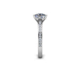 Silas Princess Cut Engagement Ring with Diamond Shoulders in Platinum - HEERA DIAMONDS