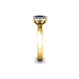 Tao Emerald Cut Solitaire Engagement Ring in Yellow Gold - HEERA DIAMONDS
