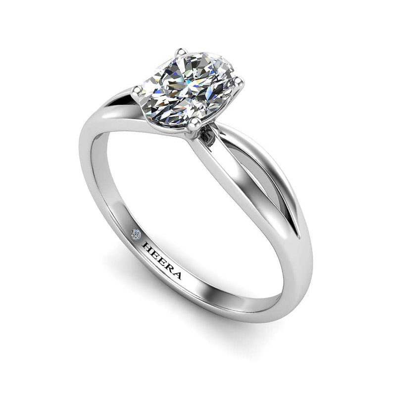 The Bow Oval Cut Diamond Engagement Ring in Platinum - HEERA DIAMONDS
