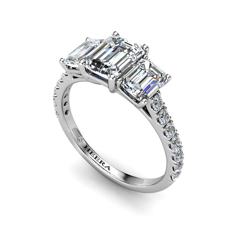 The Emerald Trilogy Engagement Ring in Platinum - HEERA DIAMONDS
