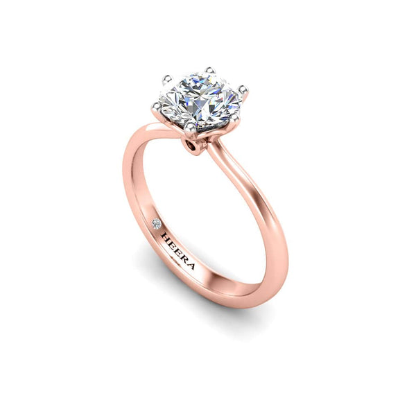 The Fairy Round Brilliant Solitaire Engagement Ring in Rose Gold - HEERA DIAMONDS