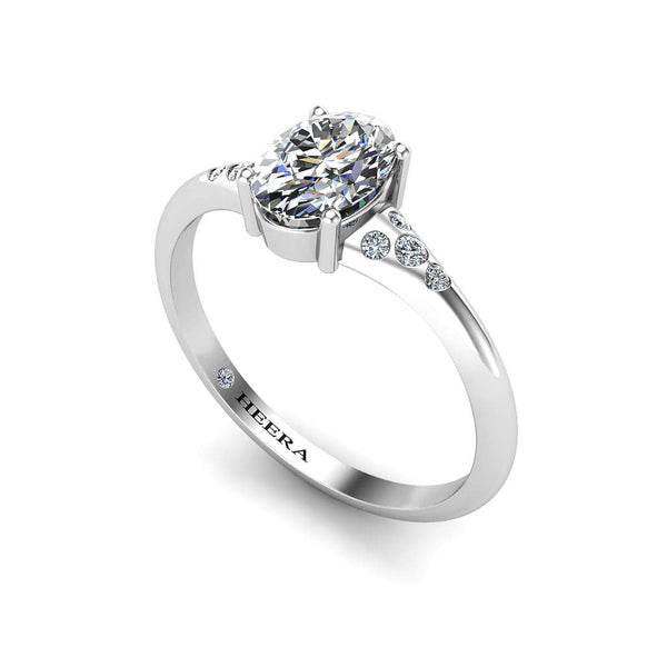 The Lunar Oval Solitaire Engagement Ring in Platinum - HEERA DIAMONDS