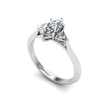 The Marquise Trillion Trilogy Engagement Ring in Platinum - HEERA DIAMONDS