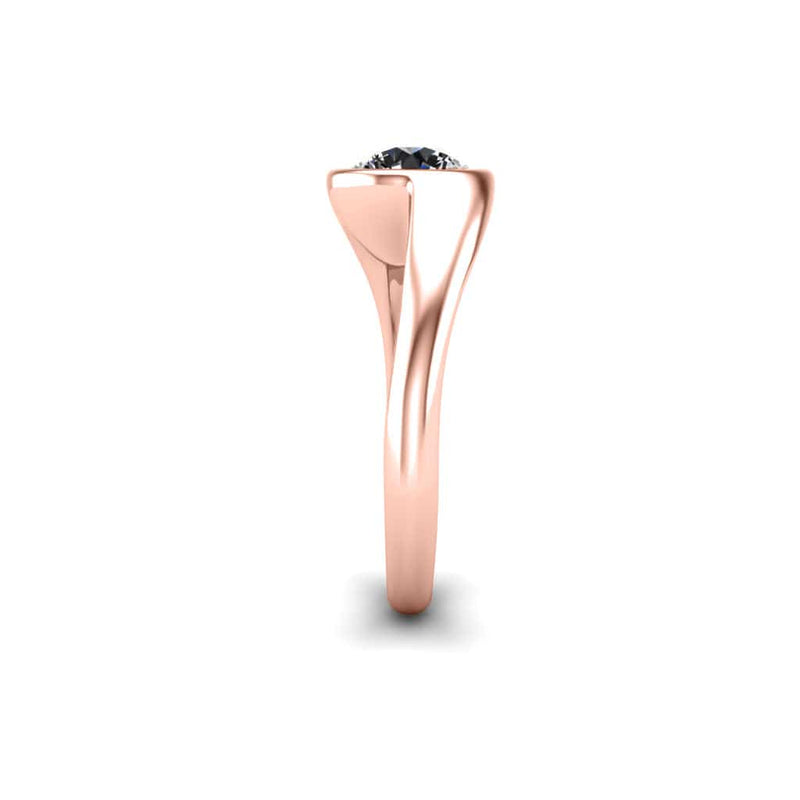 The Rub Over Crossover Solitaire Engagement Ring in Rose Gold - HEERA DIAMONDS