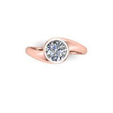 The Rub Over Crossover Solitaire Engagement Ring in Rose Gold - HEERA DIAMONDS