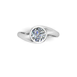 The Rub Over Crossover Solitaire Engagement Ring in Yellow Gold - HEERA DIAMONDS
