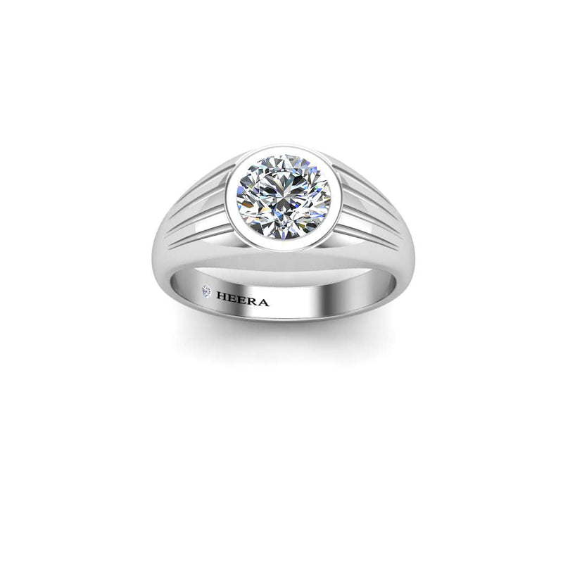The Signet Solitaire Engagement Ring in Platinum - HEERA DIAMONDS