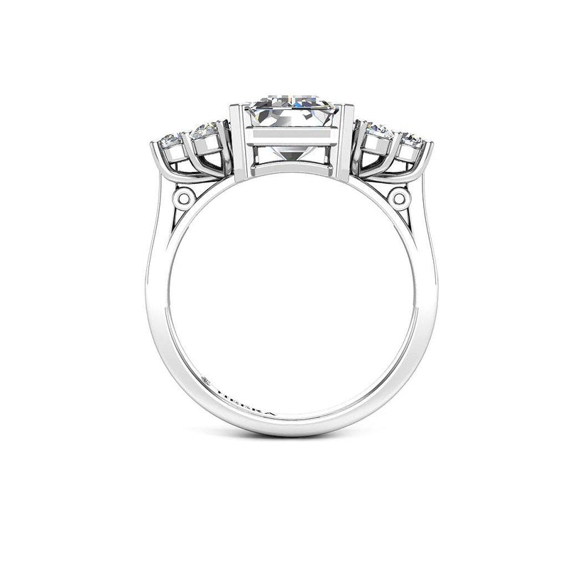 The Treasure Trilogy Engagement Ring in Platinum - Emerald Cut - HEERA DIAMONDS