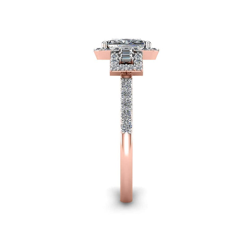 The Vintage Princess Engagement Ring in Rose Gold - HEERA DIAMONDS