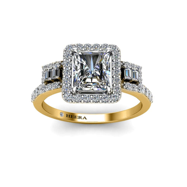 The Vintage Princess Engagement Ring in Yellow Gold - HEERA DIAMONDS