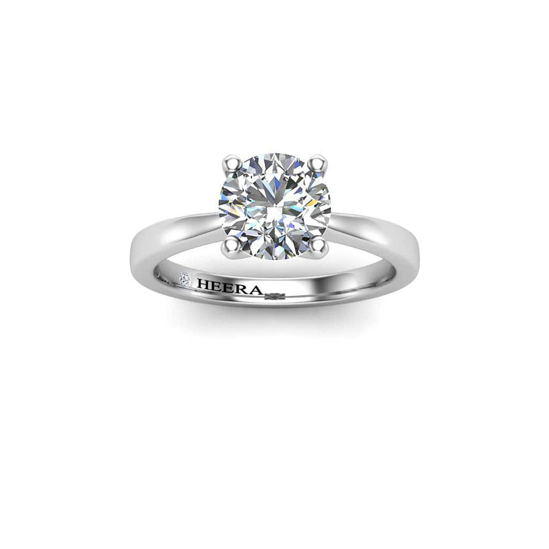 Val Round Brilliant Solitaire Engagement Ring in Platinum - HEERA DIAMONDS