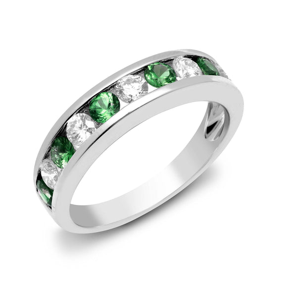 18ct White Diamond-0.55ct Em-0.65ct 1 Eternity Ring - HEERA DIAMONDS