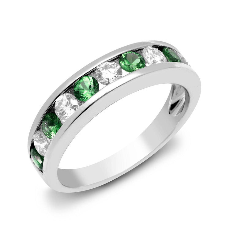 18ct White Diamond-0.55ct Em-0.65ct 1 Eternity Ring - HEERA DIAMONDS