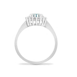 9ct White Gold Diamond And Blue Topaz Ring - HEERA DIAMONDS
