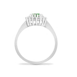 9ct White Gold Diamond And Emerald Ring - HEERA DIAMONDS