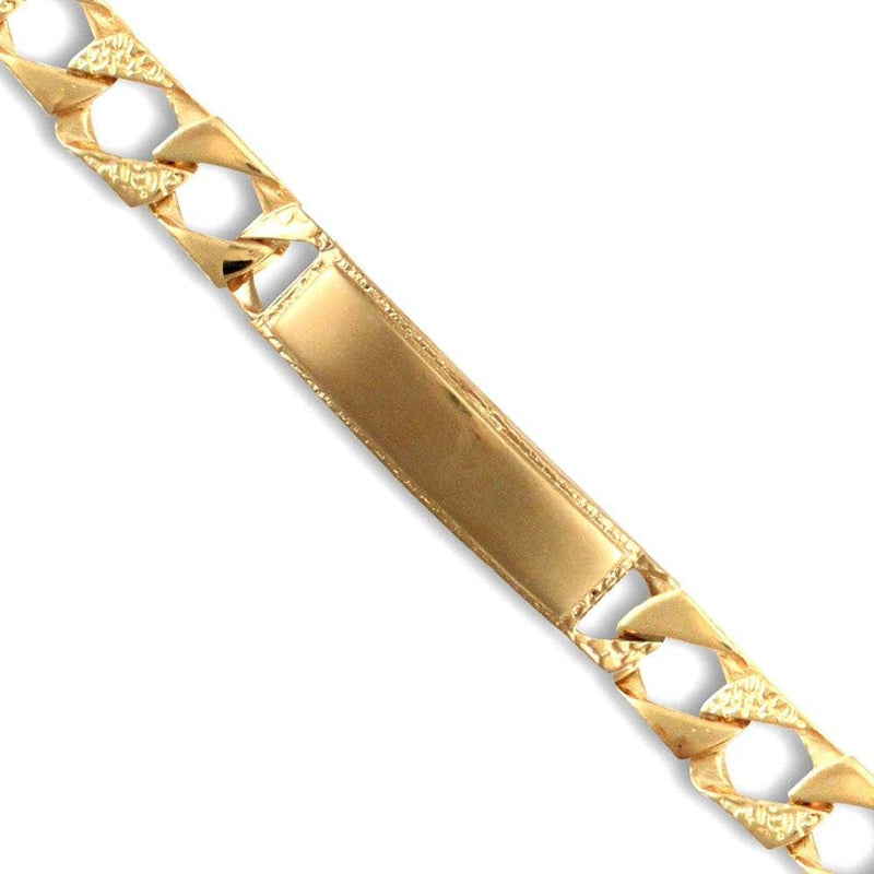 9ct Gold Cast Lizard & Polished Id Curb Bracelet - HEERA DIAMONDS