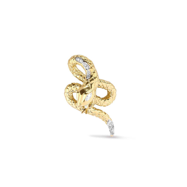 9ct Yellow Gold Diamond Snake Pendant - HEERA DIAMONDS